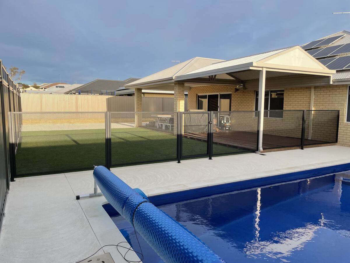 Pure Perf pool fencing in Textured Monument, Perth