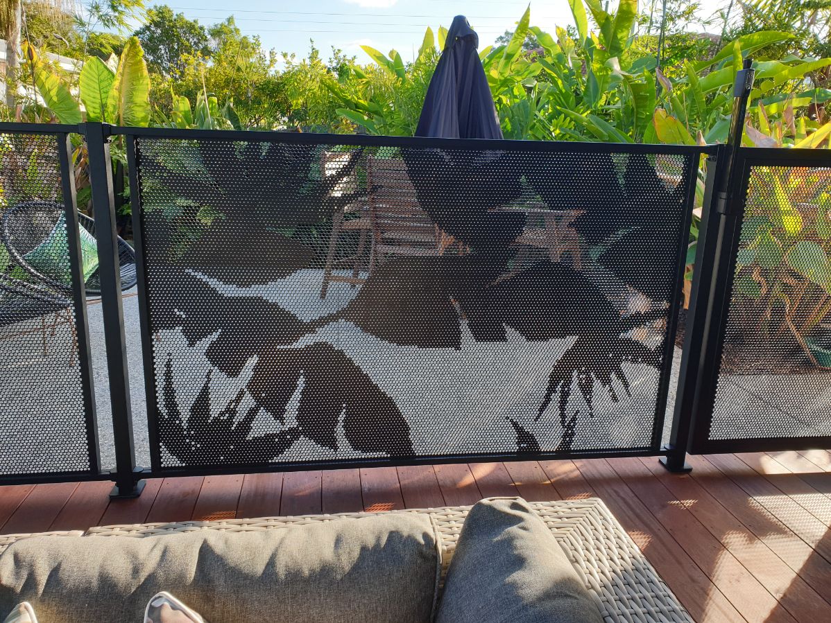 Banana leaf design pool fence with gate, Queensland