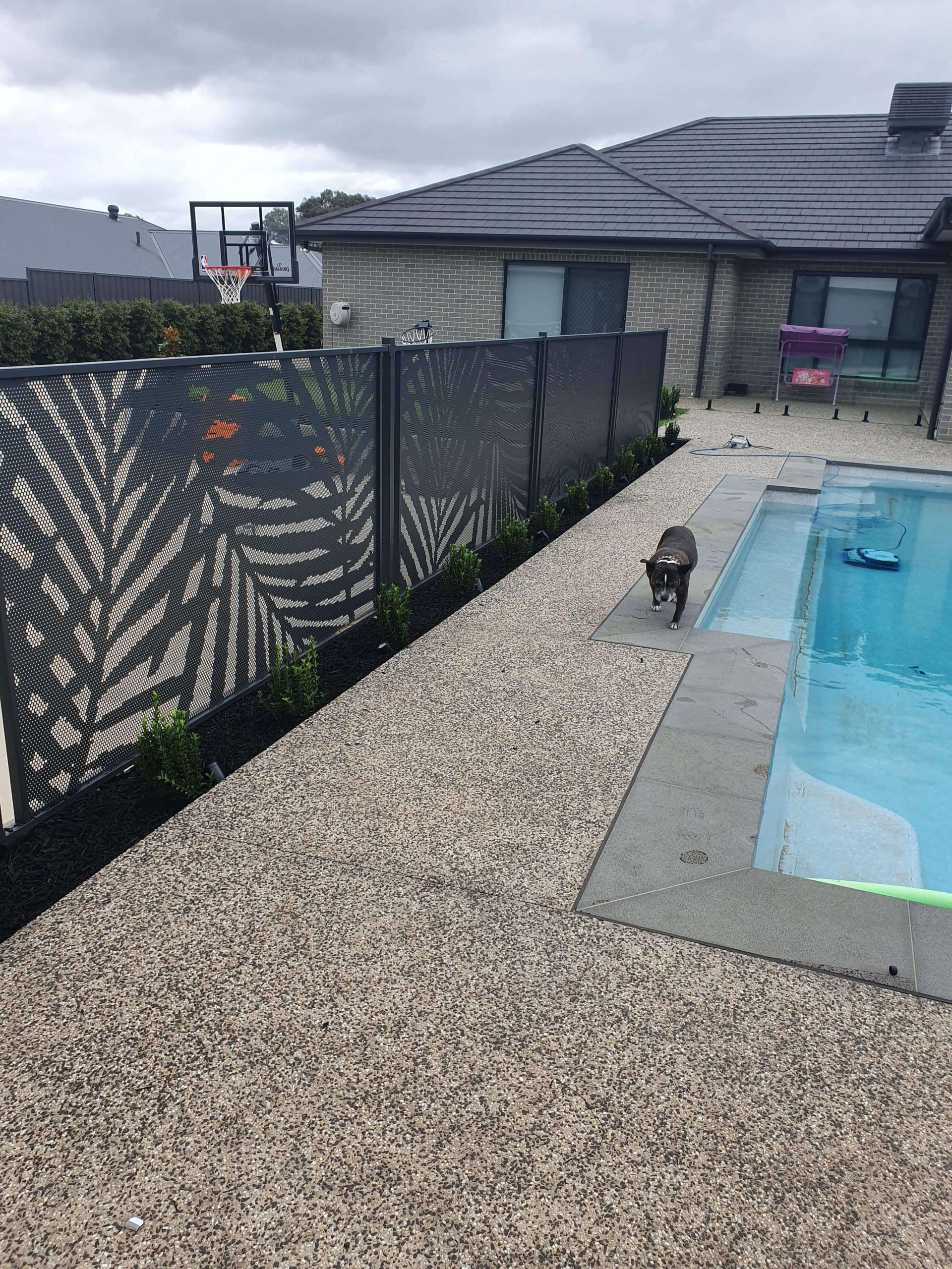 Palmy design fencing in Textured Monument, Victoria