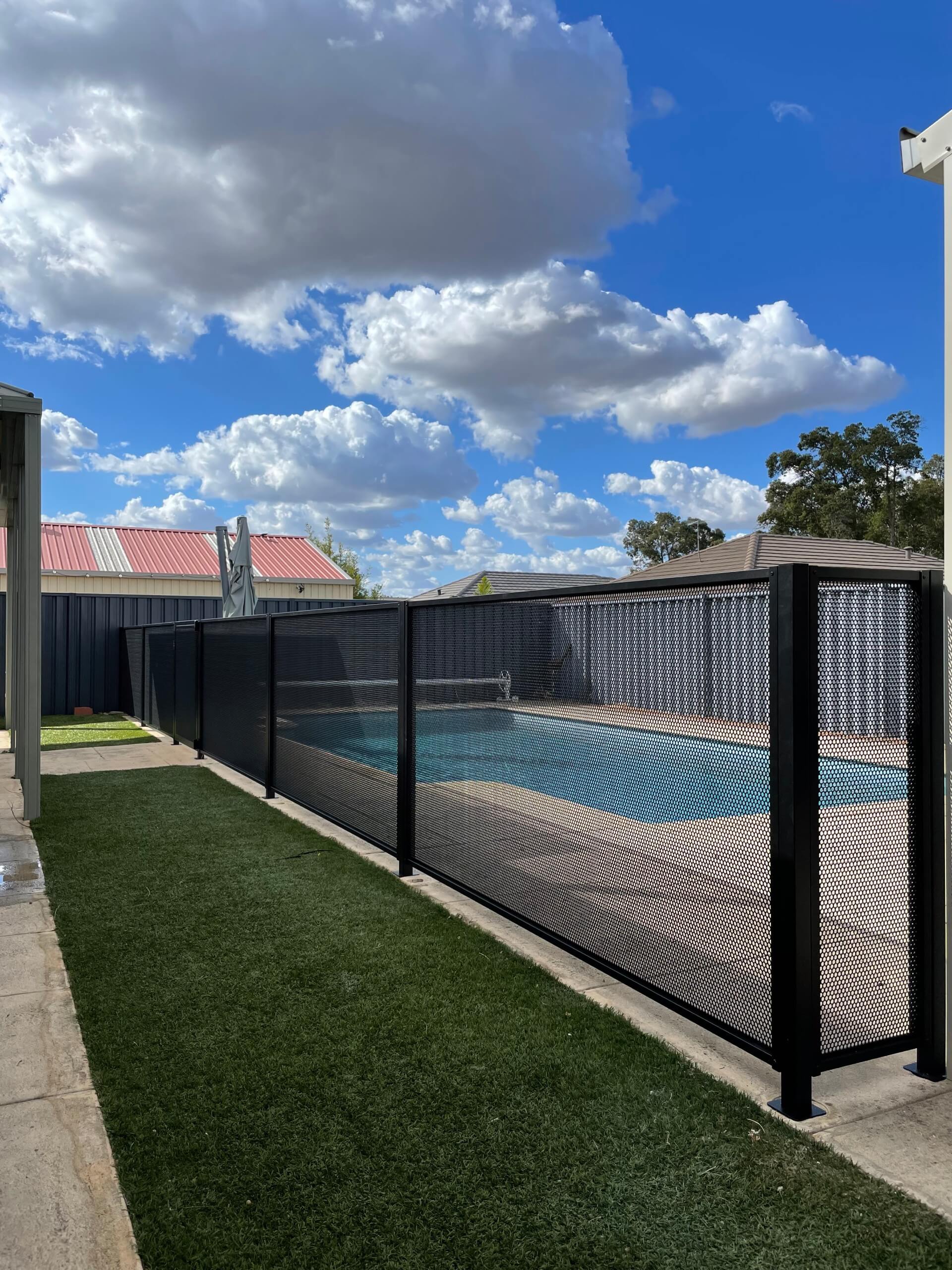 Textured Black pool fencing, Baldivis WA
