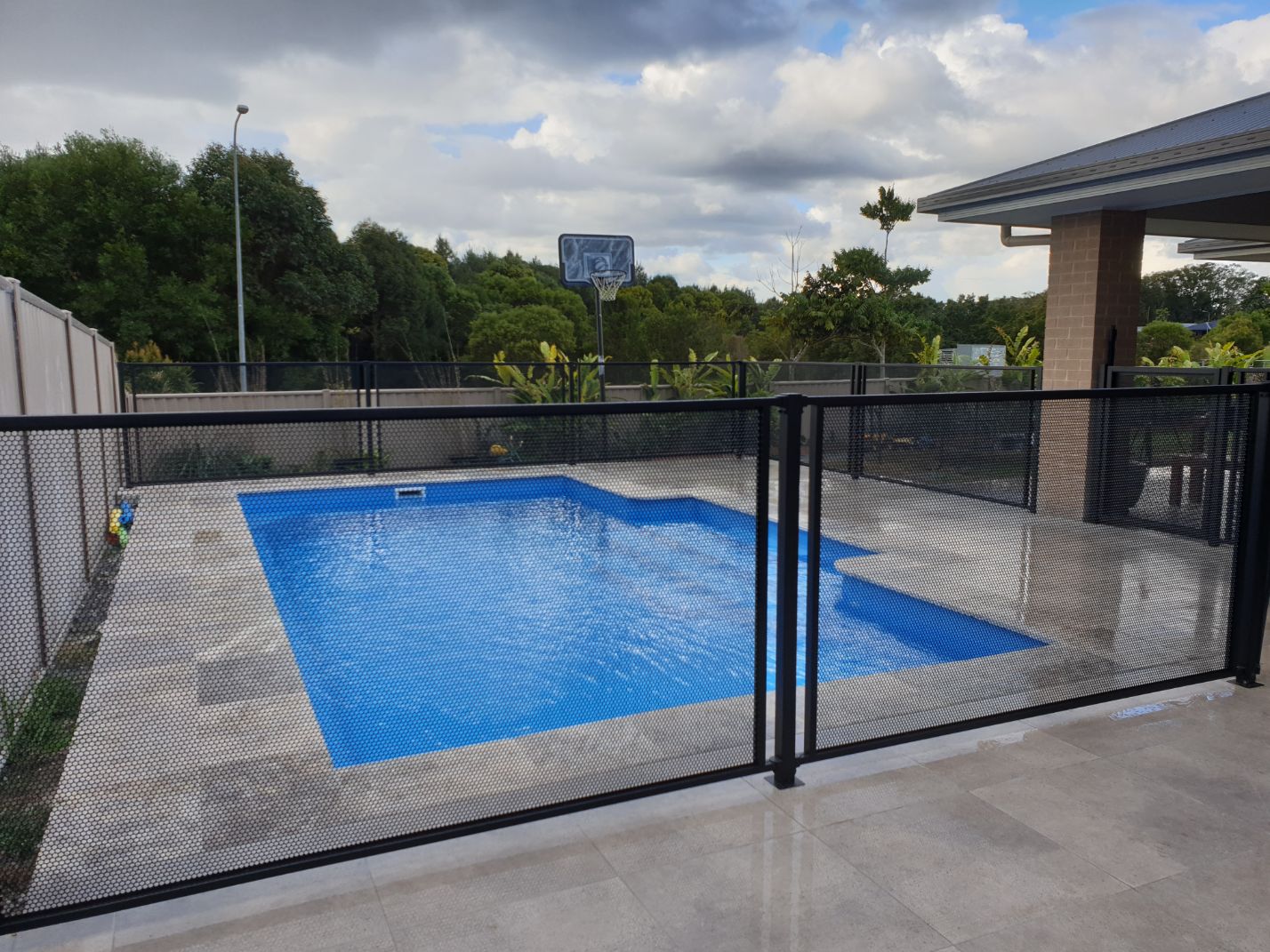 Pure Perf Textured Black pool fencing, NSW