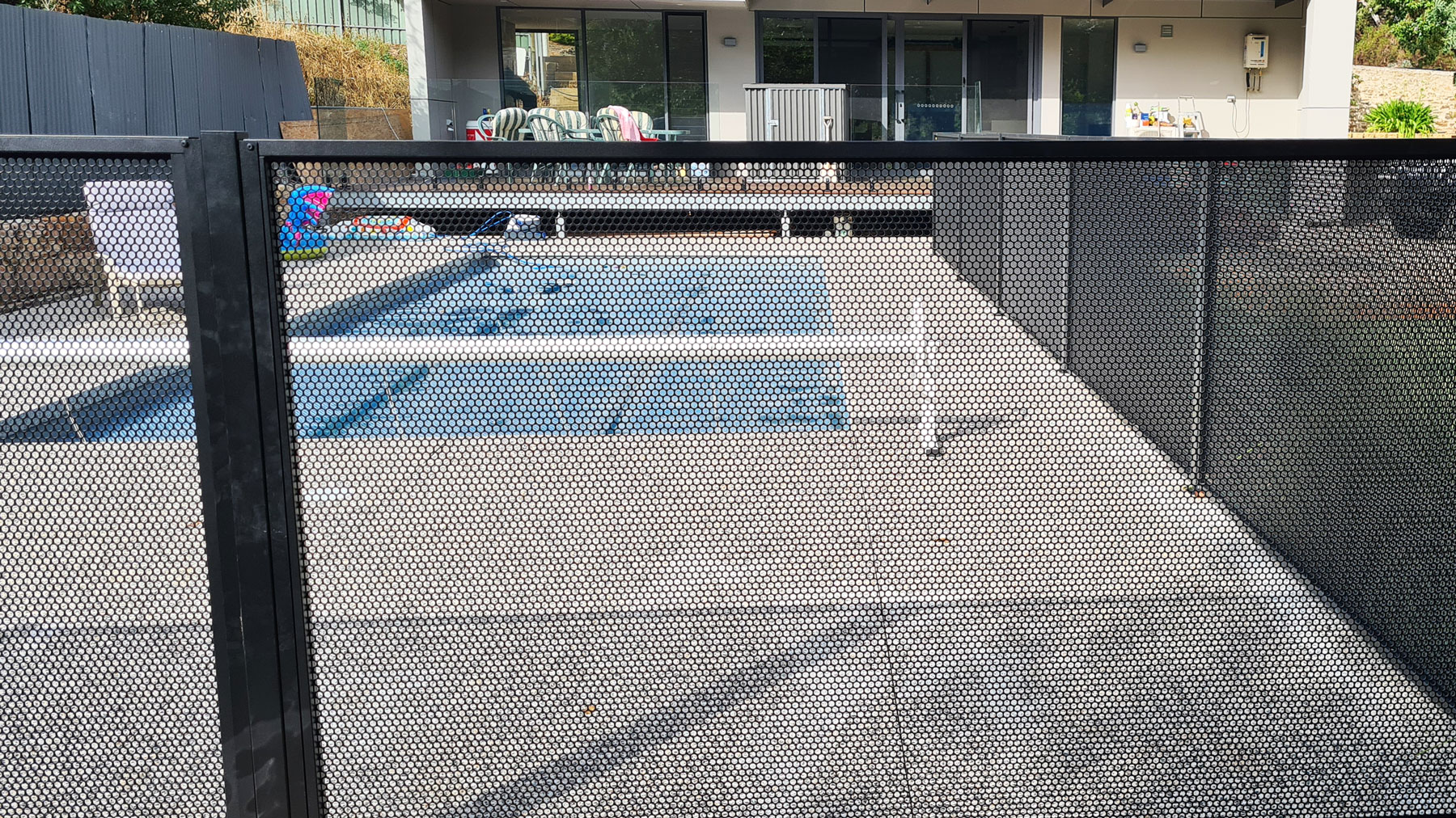 Textured Black pool fencing, Williamstown SA