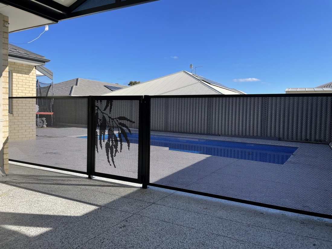 Genuine Pool Perf perforated pool fencing detail, Perth